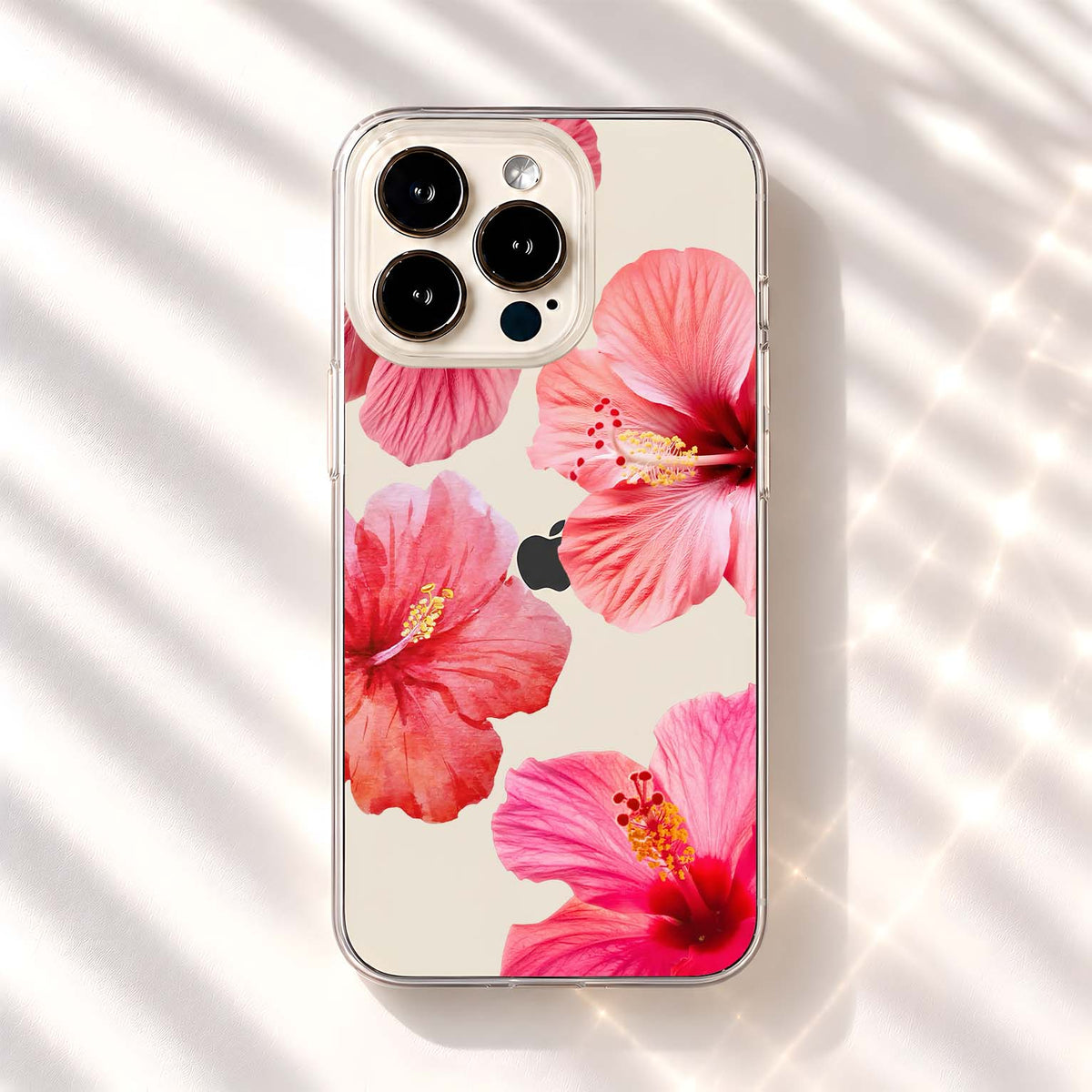 Blushing Pink Hibiscus Clear Silicon Cover