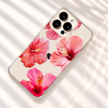 Blushing Pink Hibiscus Clear Silicon Cover