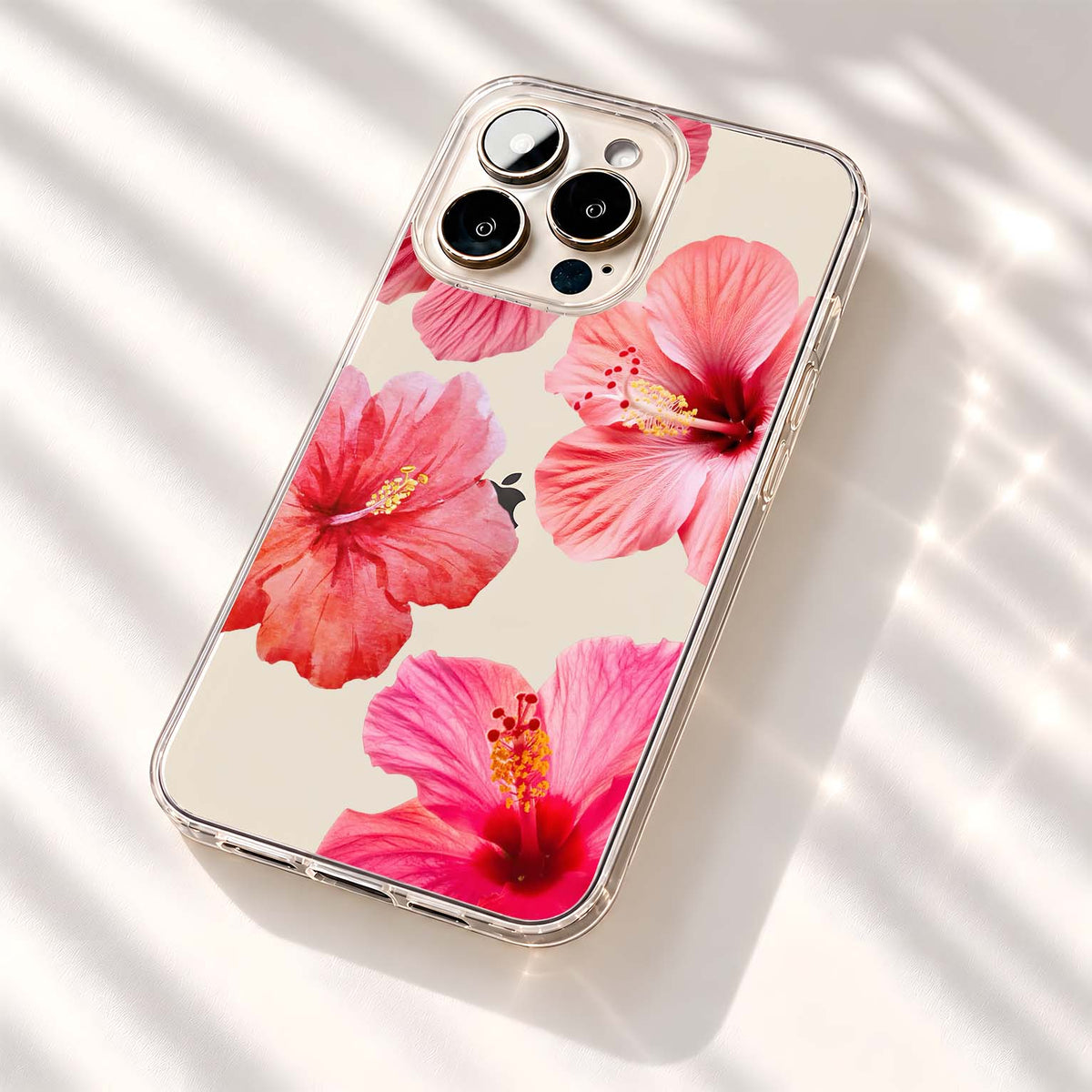 Blushing Pink Hibiscus Clear Silicon Cover
