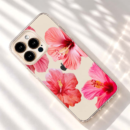 Blushing Pink Hibiscus Clear Silicon Cover