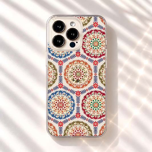 Bohemian Floral Medallion Clear Silicon Cover