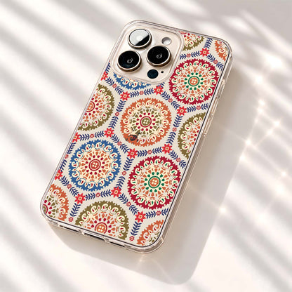 Bohemian Floral Medallion Clear Silicon Cover