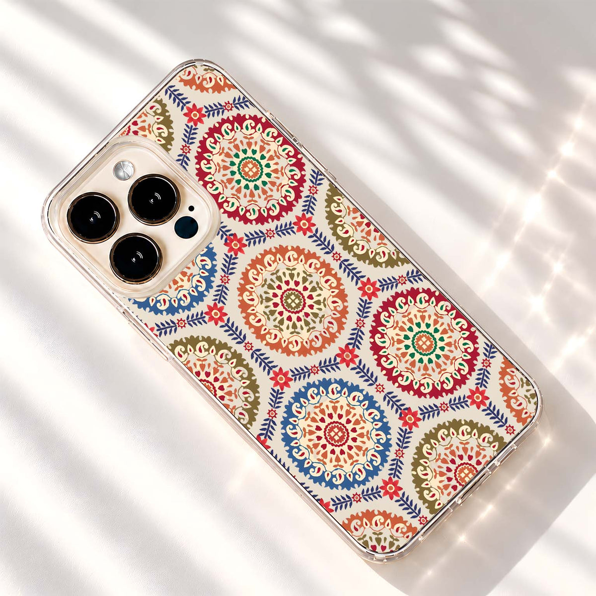 Bohemian Floral Medallion Clear Silicon Cover