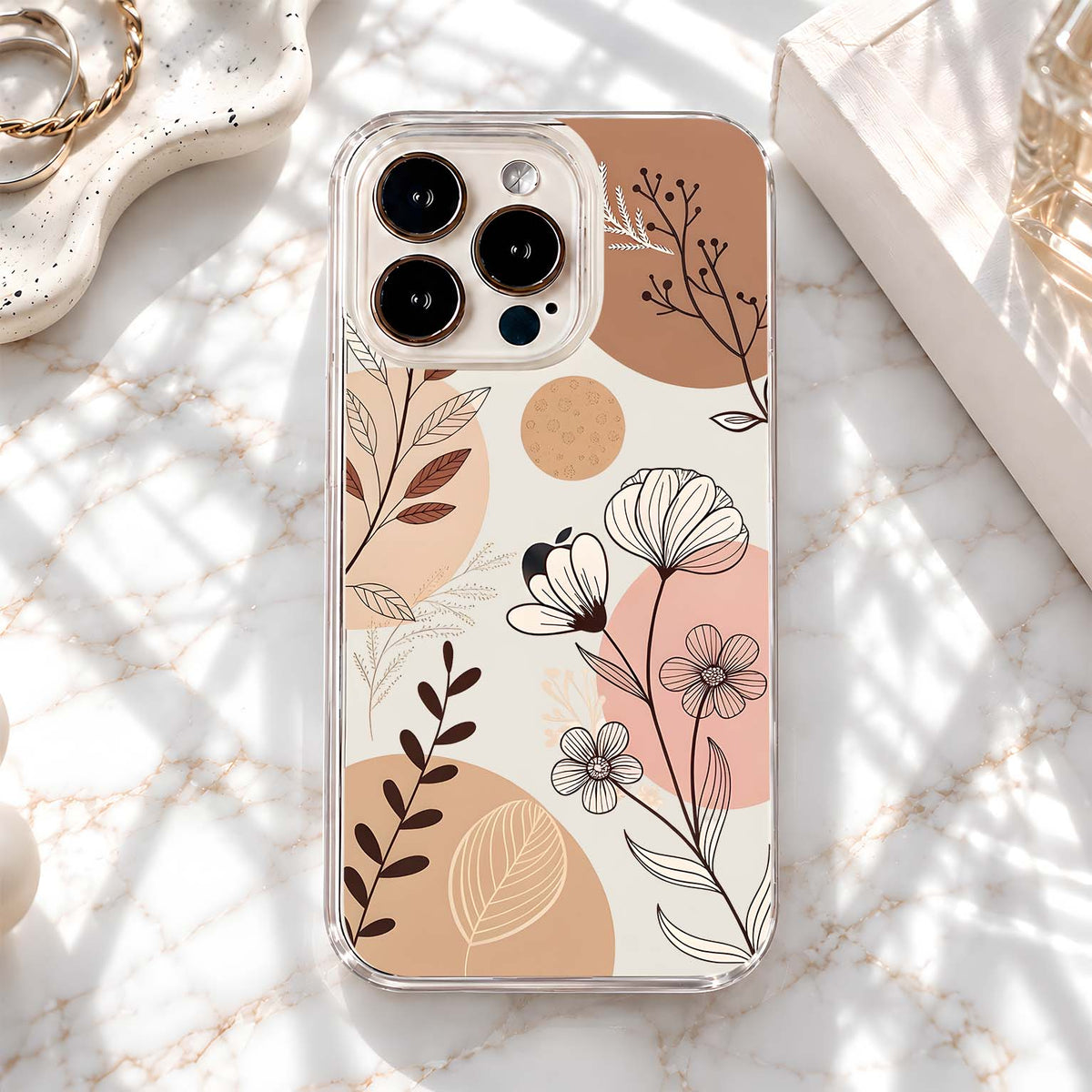 Boho Botanical Art Clear Silicon Cover