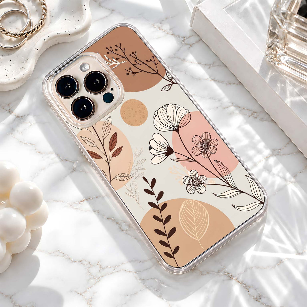 Boho Botanical Art Clear Silicon Cover