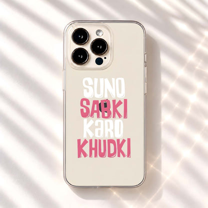Bold Pink Typography Clear Silicon Cover
