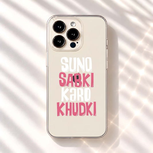 Bold Pink Typography Clear Silicon Cover