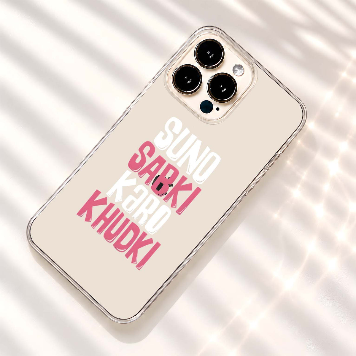 Bold Pink Typography Clear Silicon Cover