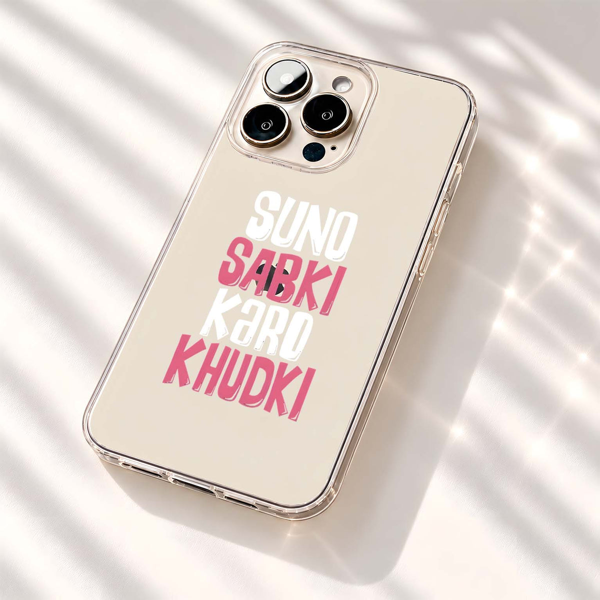 Bold Pink Typography Clear Silicon Cover