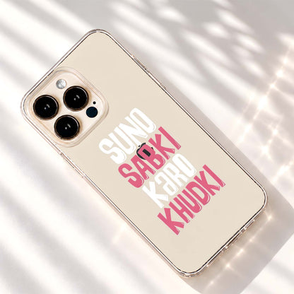 Bold Pink Typography Clear Silicon Cover