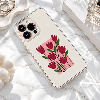 Burgundy Tulip Garden Clear Silicon Cover