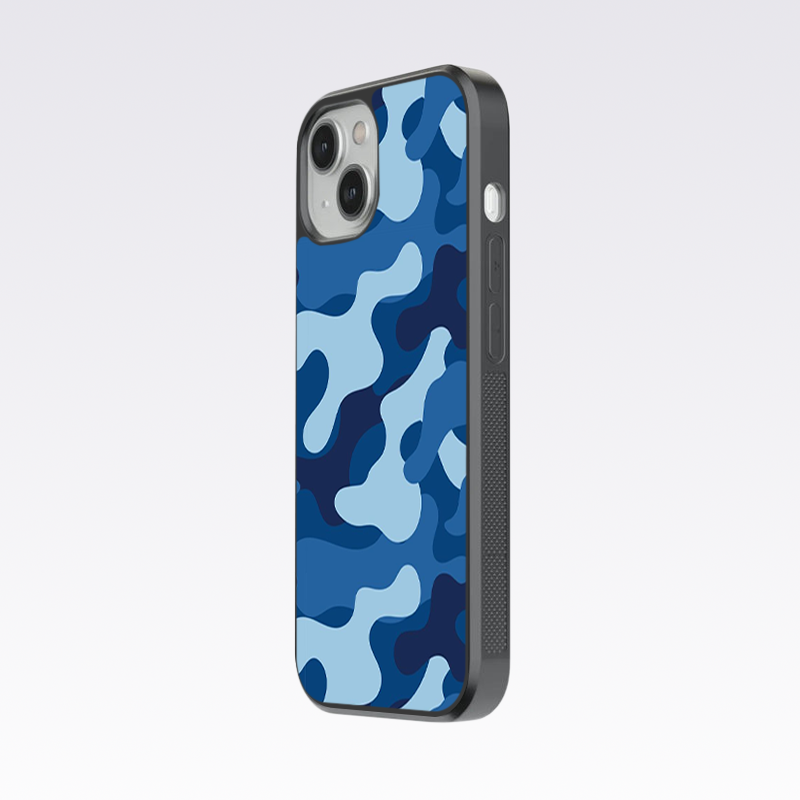 Blue Camo- Camouflage Glass Case