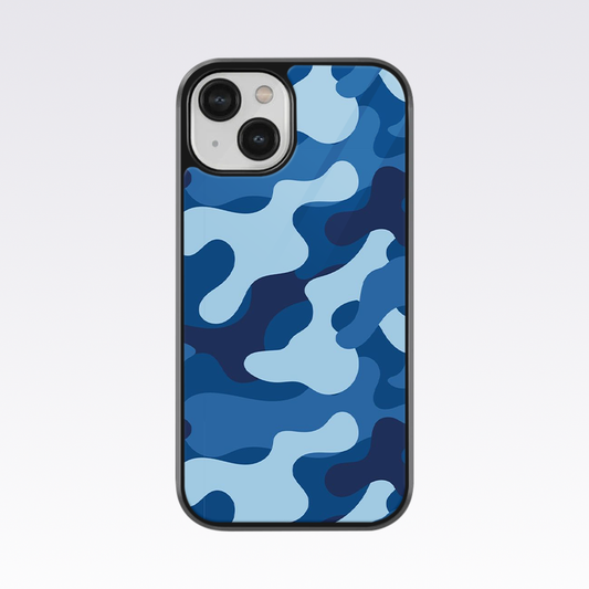 Blue Camo- Camouflage Glass Case