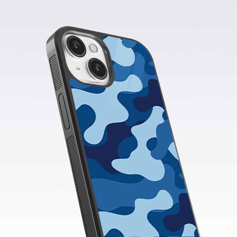 Blue Camo- Camouflage Glass Case