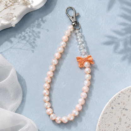 Peach Glow Beads Phone Charm