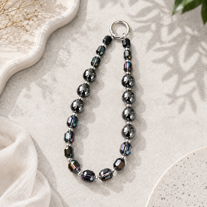 Black Metallic Phone Charm
