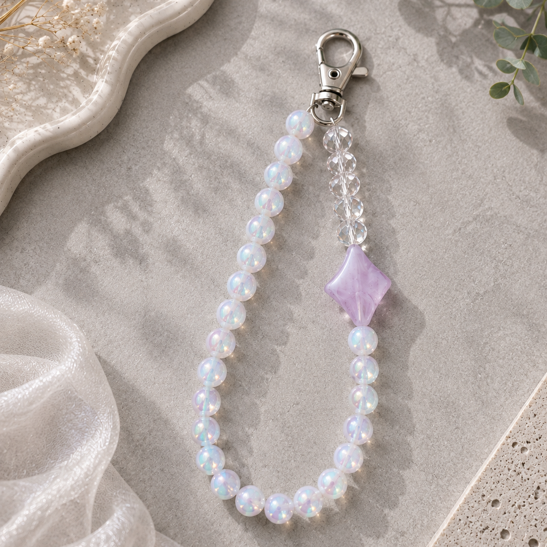 White Pearl Diamond Phone Charm