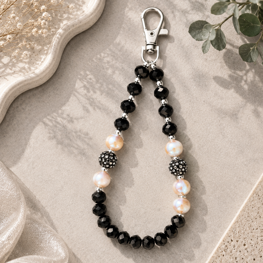 Midnight Pearl Phone Charm