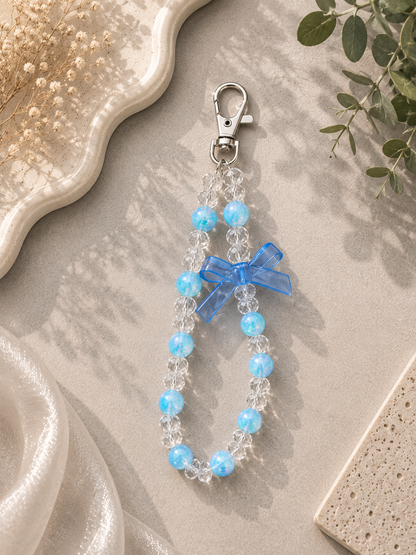 Aqua Ribbon Phone Charm