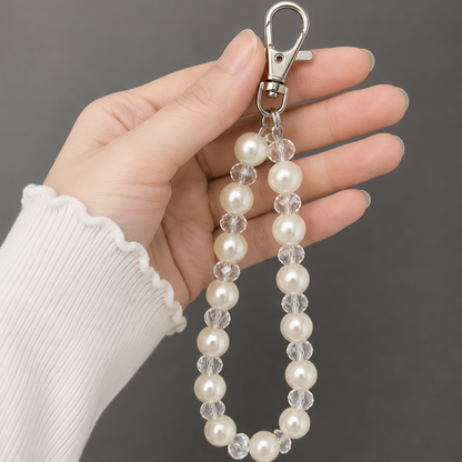 White Pearl Shimmer Phone Charm