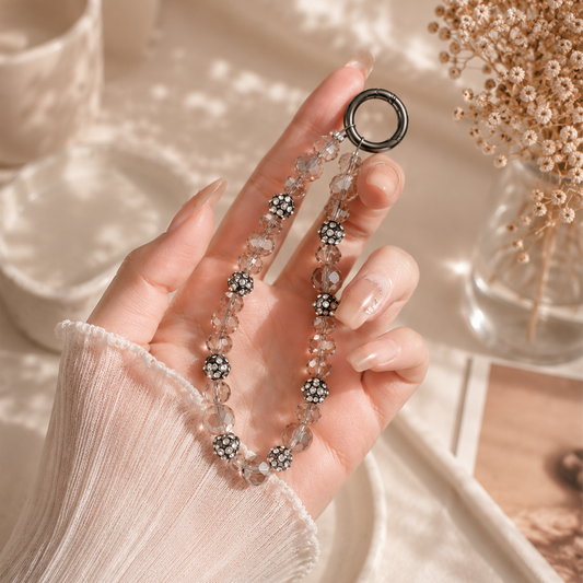 Champagne Crystal Loop Phone Charm