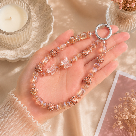 Golden Butterfly Glow Phone Charm
