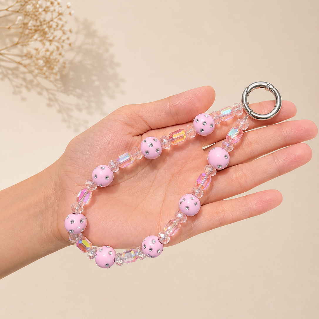 Blush Crystal Glow Phone Charm