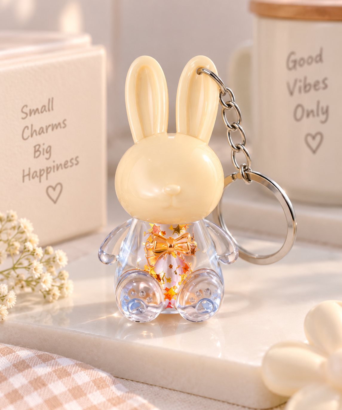 Pastel Bunny Charm Keyrings
