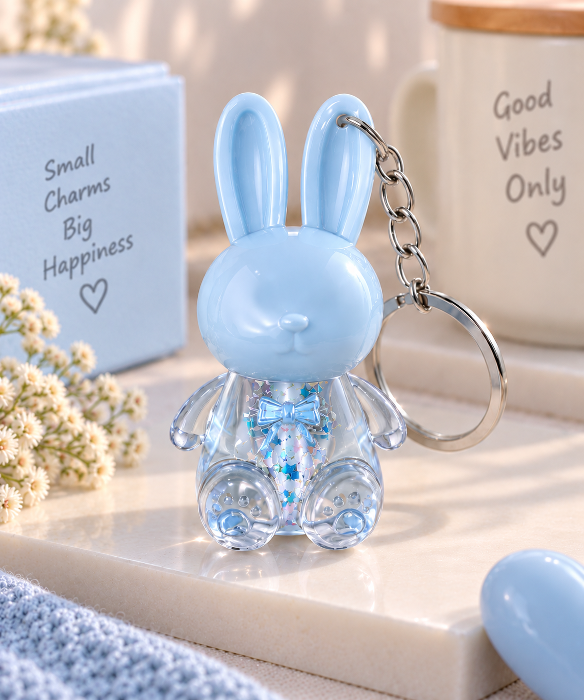 Pastel Bunny Charm Keyrings