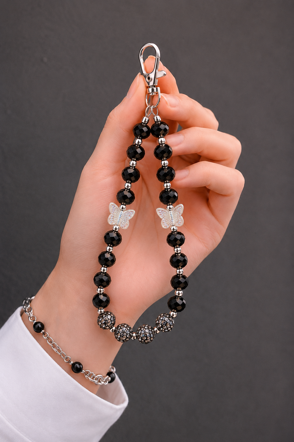 Black Butterfly Phone Charm