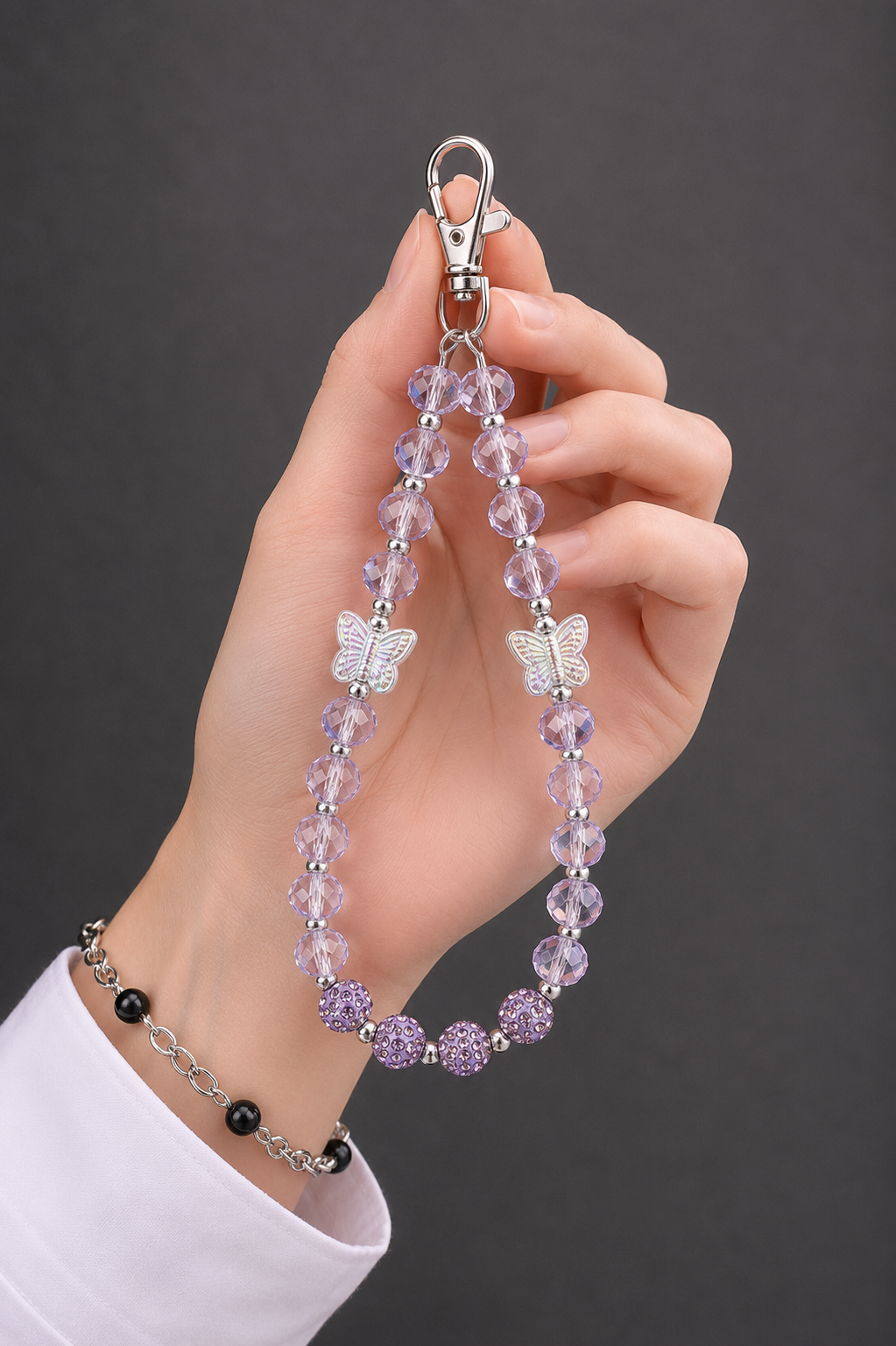 Light Purple Butterfly Phone Charm