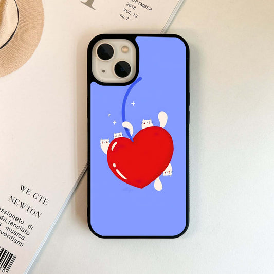 Cherry Cat Art Glass Case