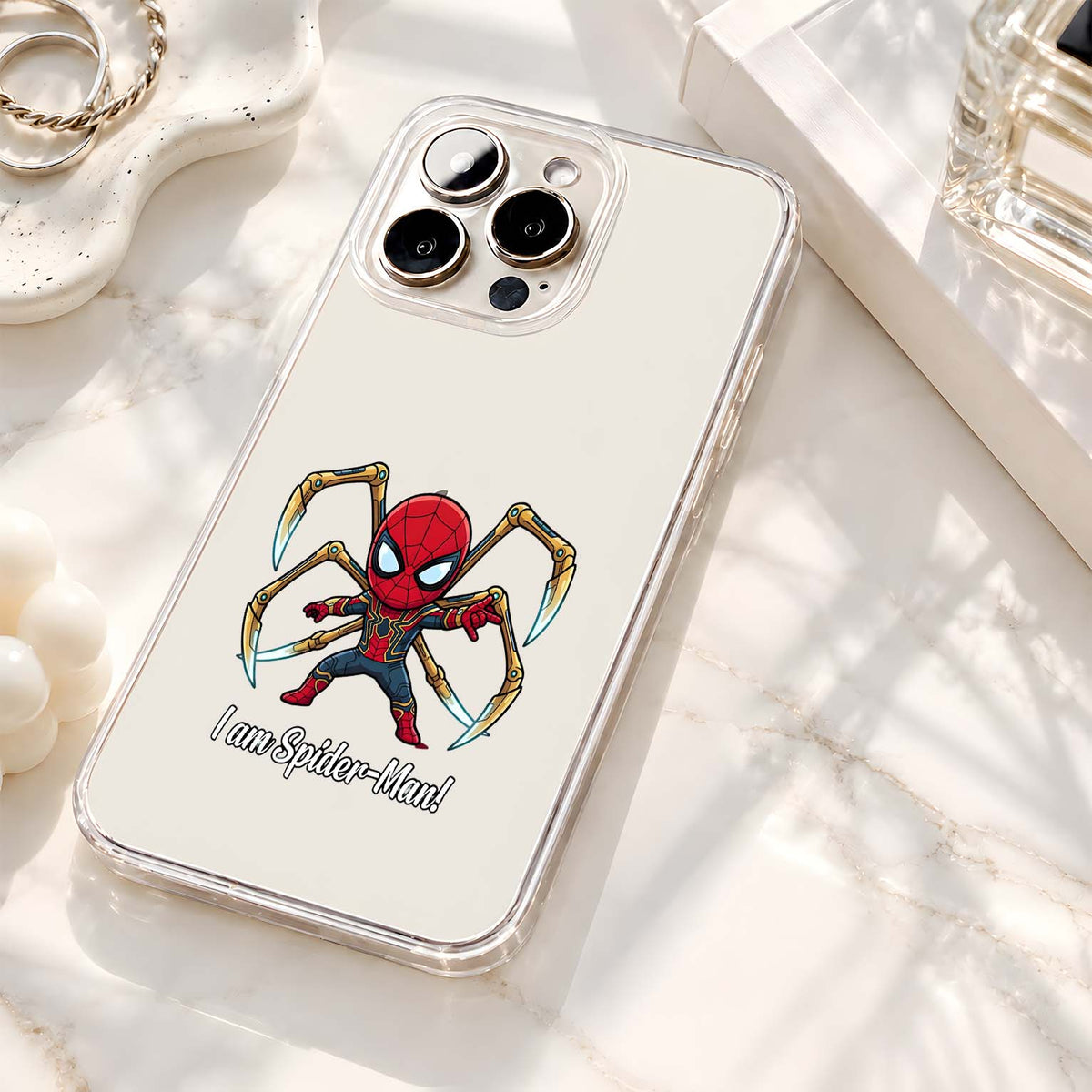 Chibi Iron Spiderman Clear Silicon Cover