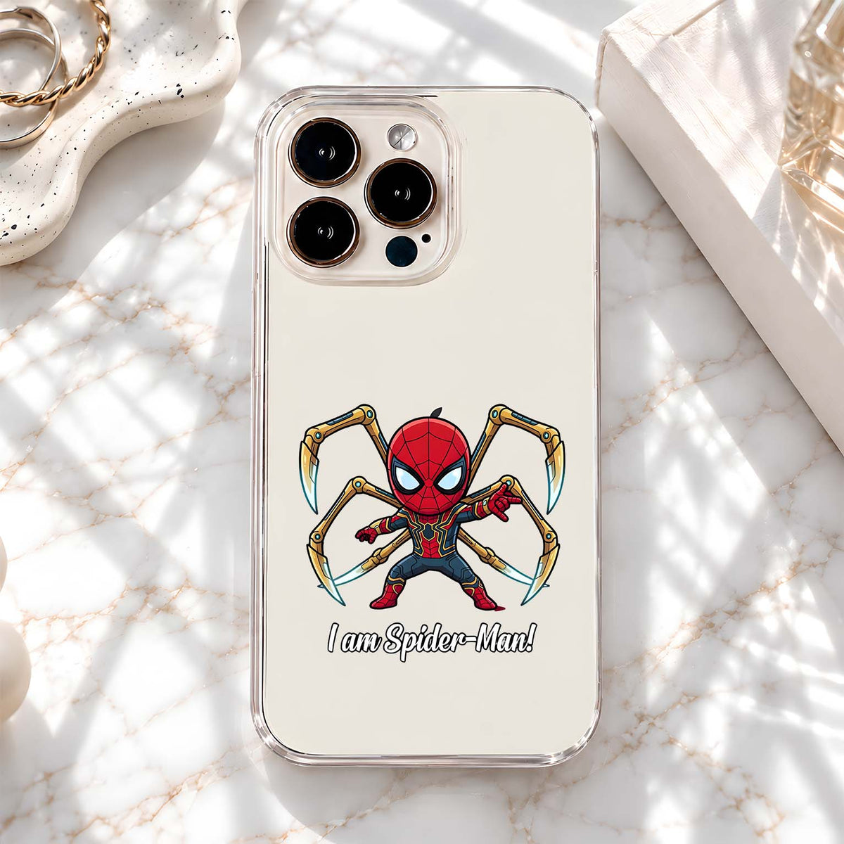 Chibi Iron Spiderman Clear Silicon Cover