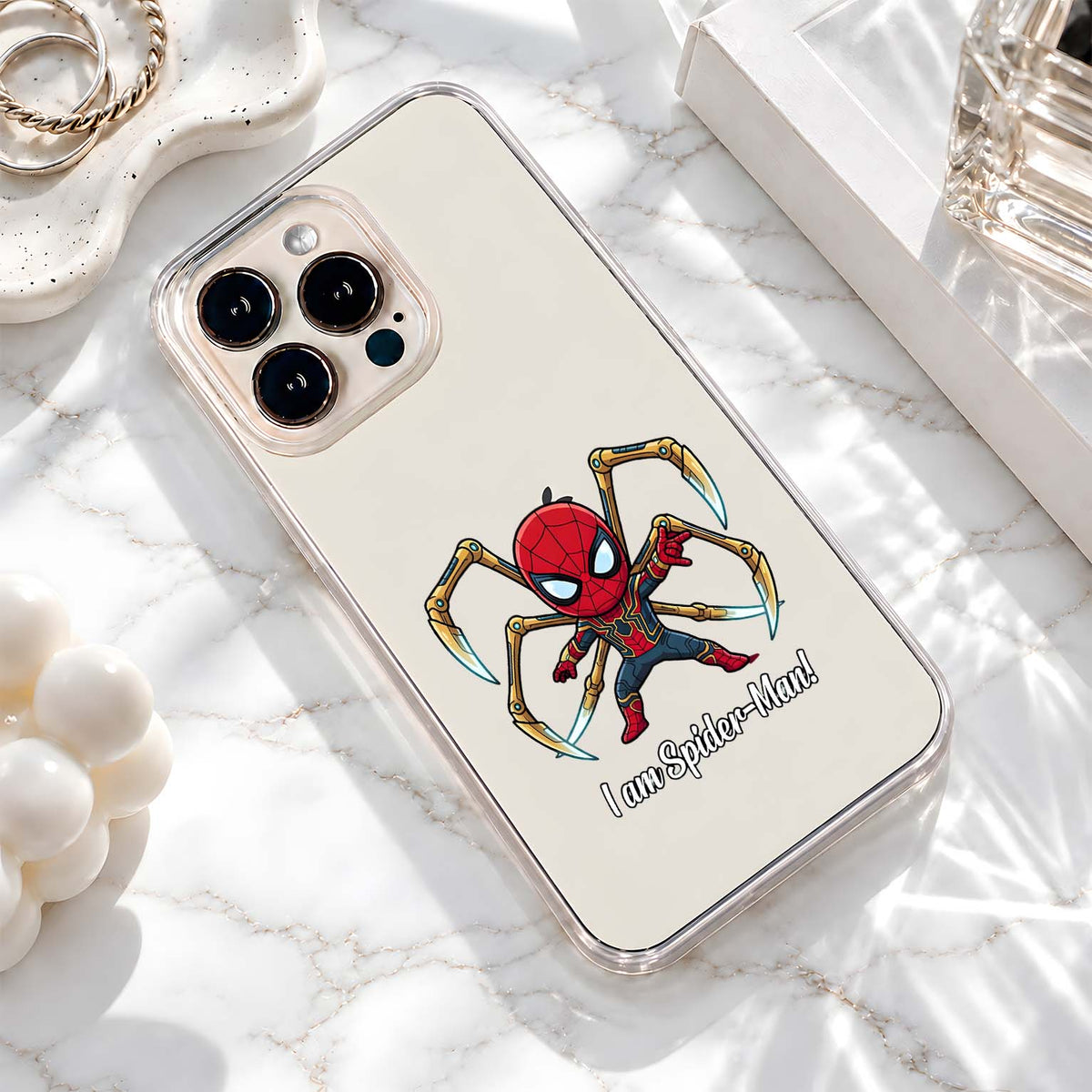 Chibi Iron Spiderman Clear Silicon Cover