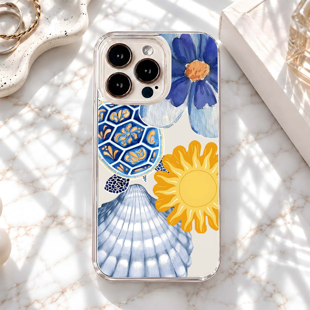 Coastal Turtle Bloom Clear Silicon Cover