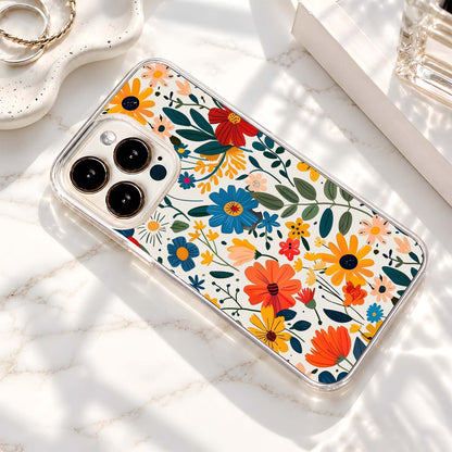 Colorful Wildflower Garden Pattern Clear Silicon Cover