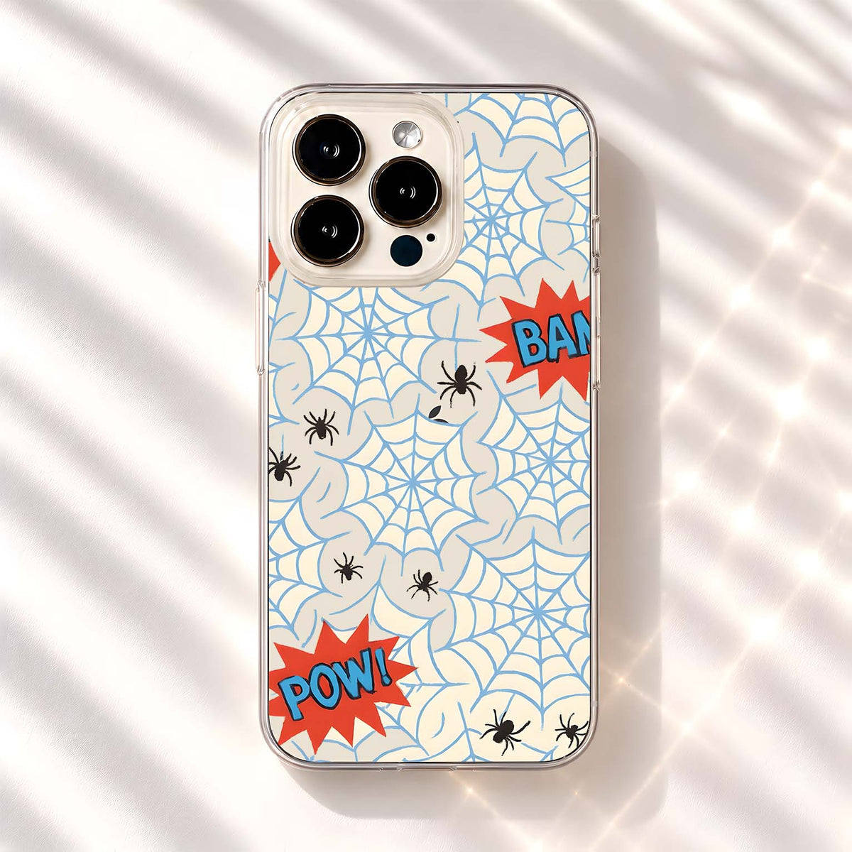 Comic Spider Webs Clear Silicon Cover