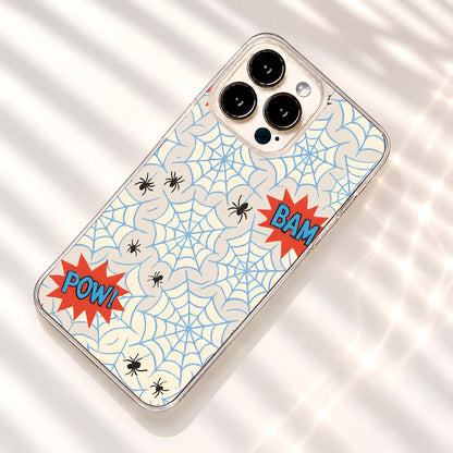 Comic Spider Webs Clear Silicon Cover