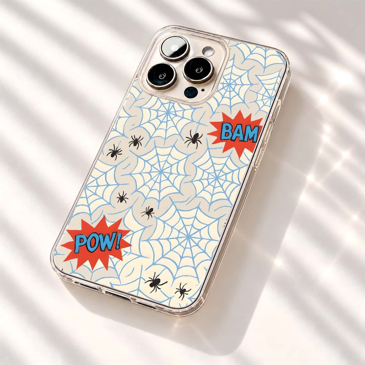 Comic Spider Webs Clear Silicon Cover