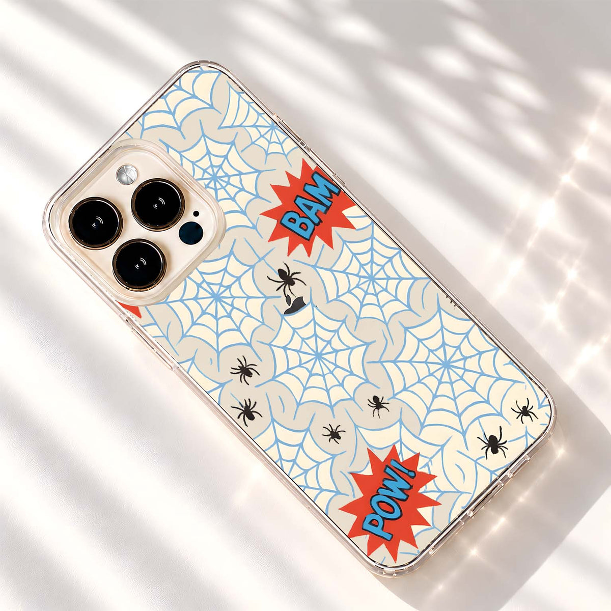 Comic Spider Webs Clear Silicon Cover