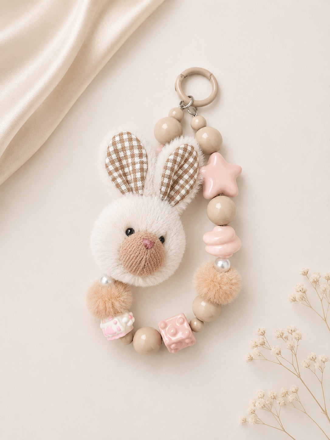 Cotton Teddy Phone Charm