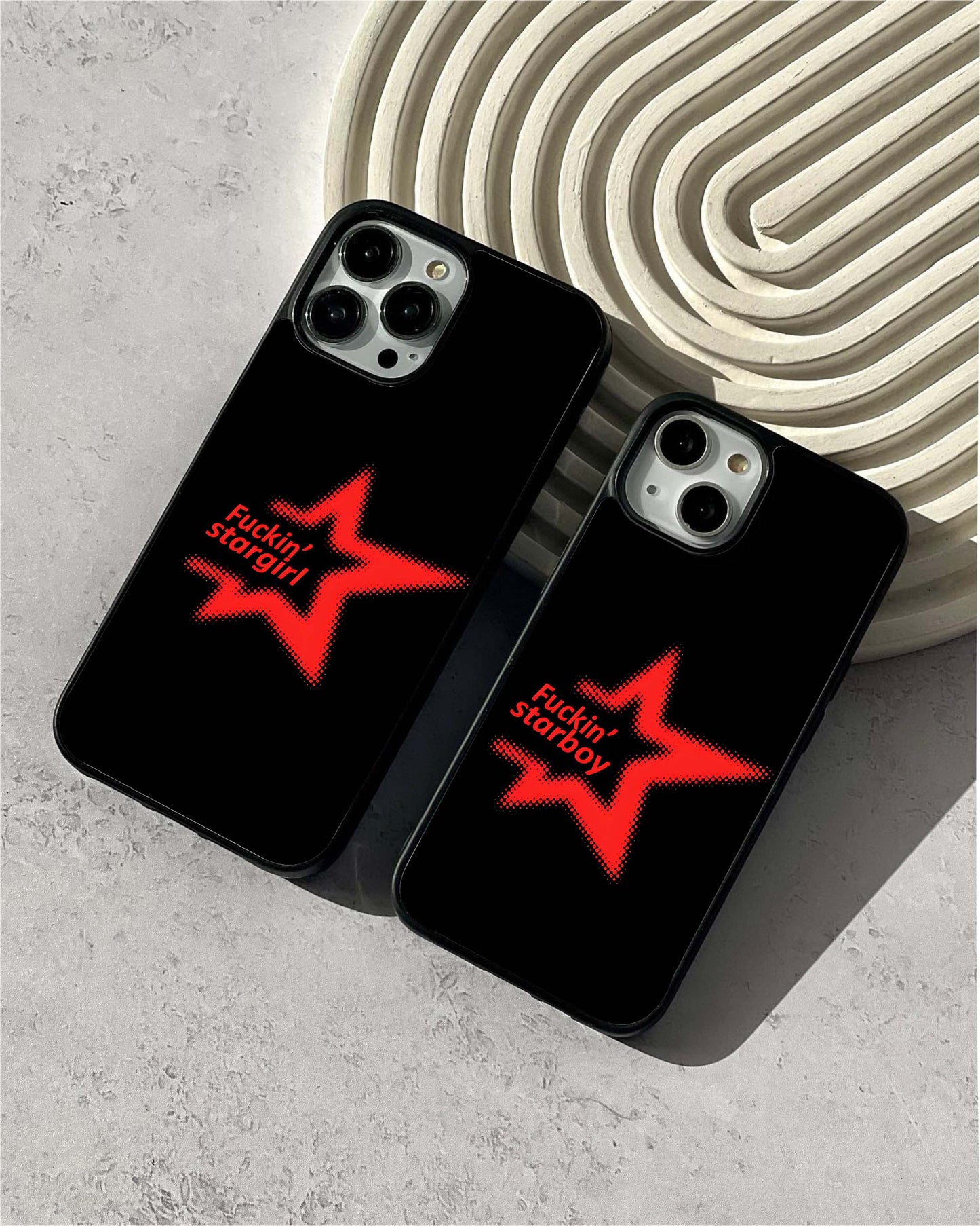 Starboy & Stargirl Couple Glass Case