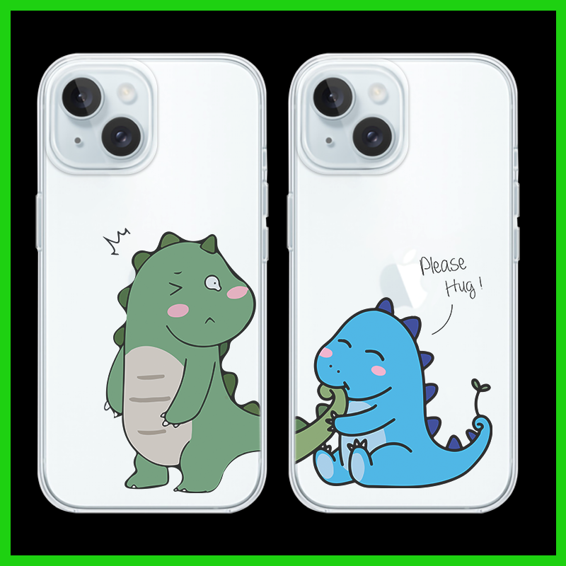 Couple Hug Me Dragon Clear Silicon Case Cover