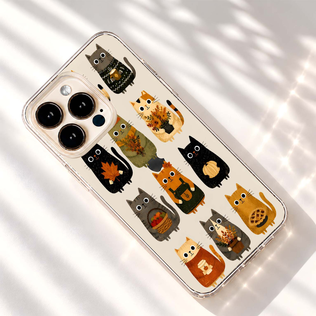 Cozy Autumn Kittens Clear Silicon Cover
