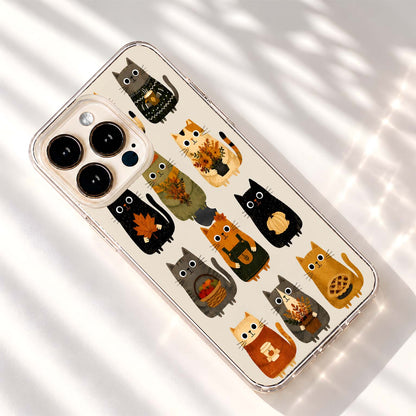 Cozy Autumn Kittens Clear Silicon Cover