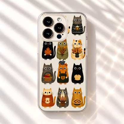 Cozy Autumn Kittens Clear Silicon Cover