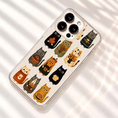 Cozy Autumn Kittens Clear Silicon Cover