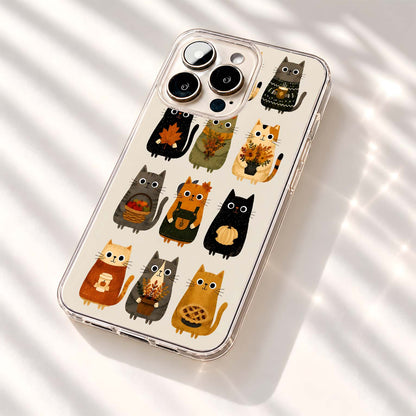 Cozy Autumn Kittens Clear Silicon Cover