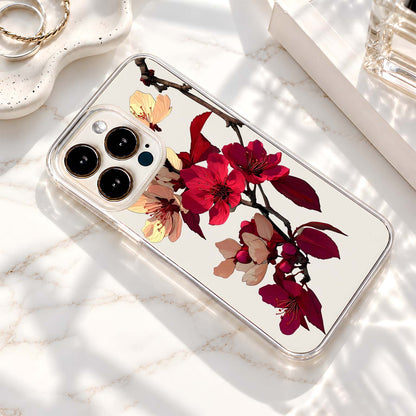 Crimson Cherry Blossoms Clear Silicon Cover